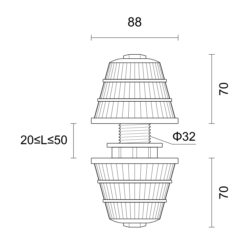 TS8832A(ABS)88三层塔型排水帽 产品图
