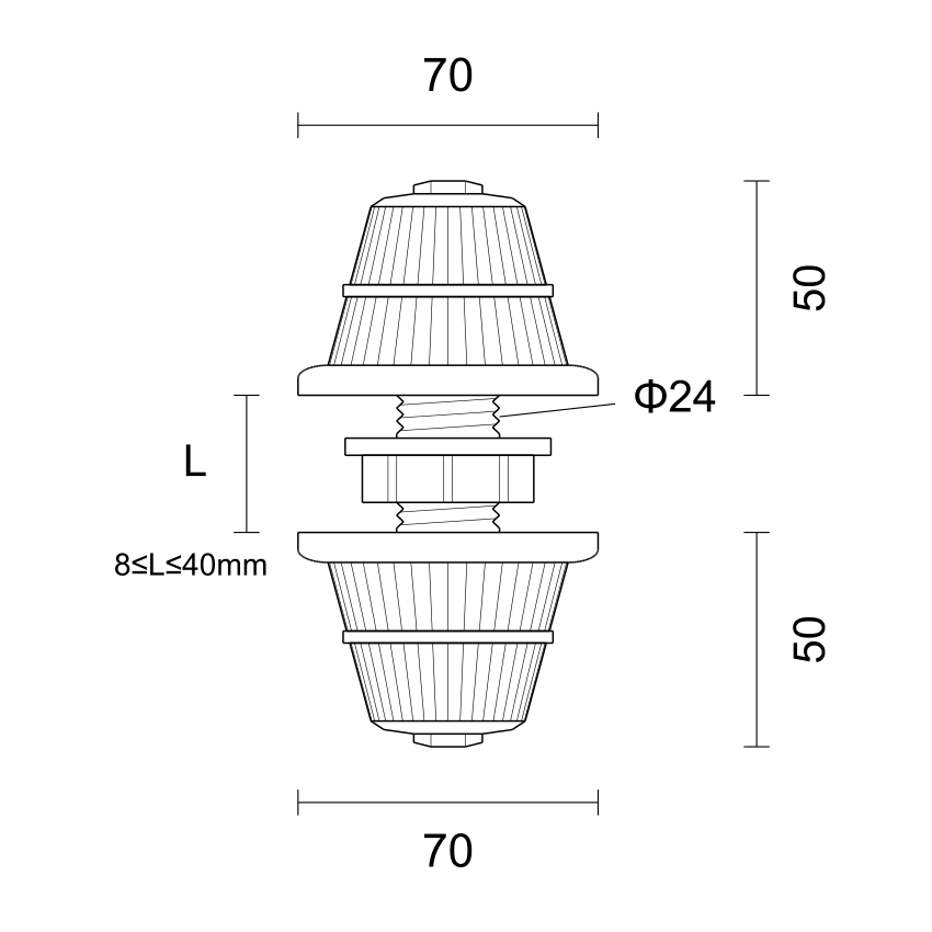 TS7024(ABS)70两层塔型排水帽 产品图