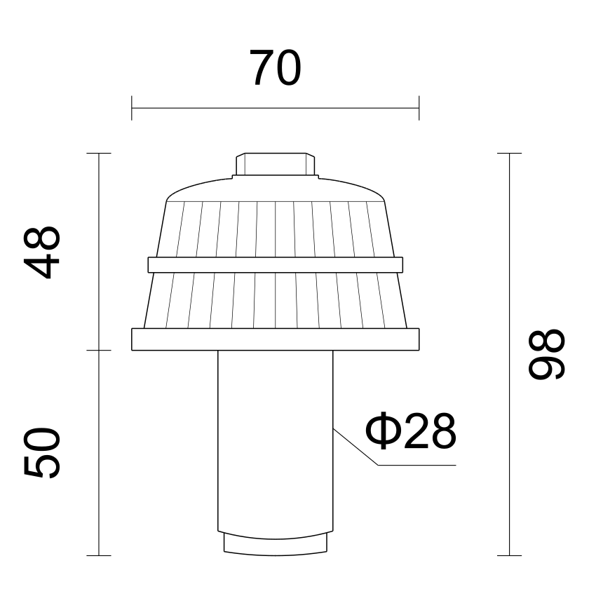 T7028(ABS)70两层塔型排水帽 产品图