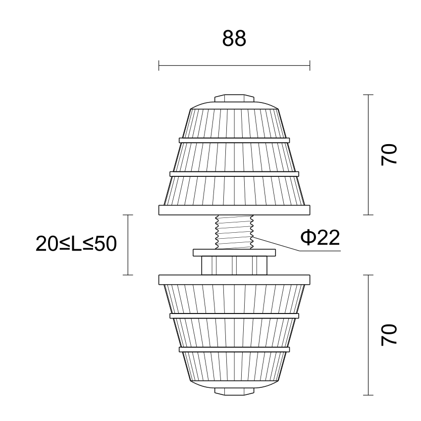 TS8822(ABS)88三层塔型排水帽 产品图