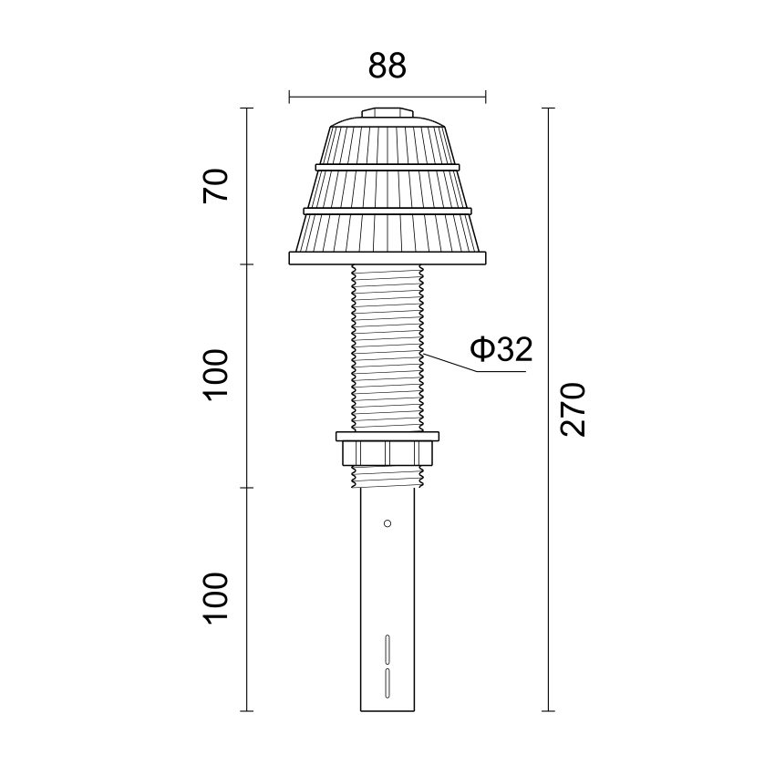 T8832F(ABS)88三层塔型排水帽 产品图