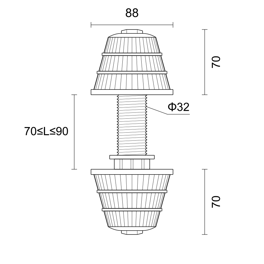 TS8832C(ABS)88三层塔型排水帽 产品图